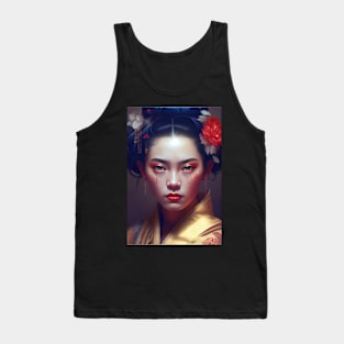 Japanese Geisha In Digital Art. Gift Idea For Japan Fans 6 Tank Top